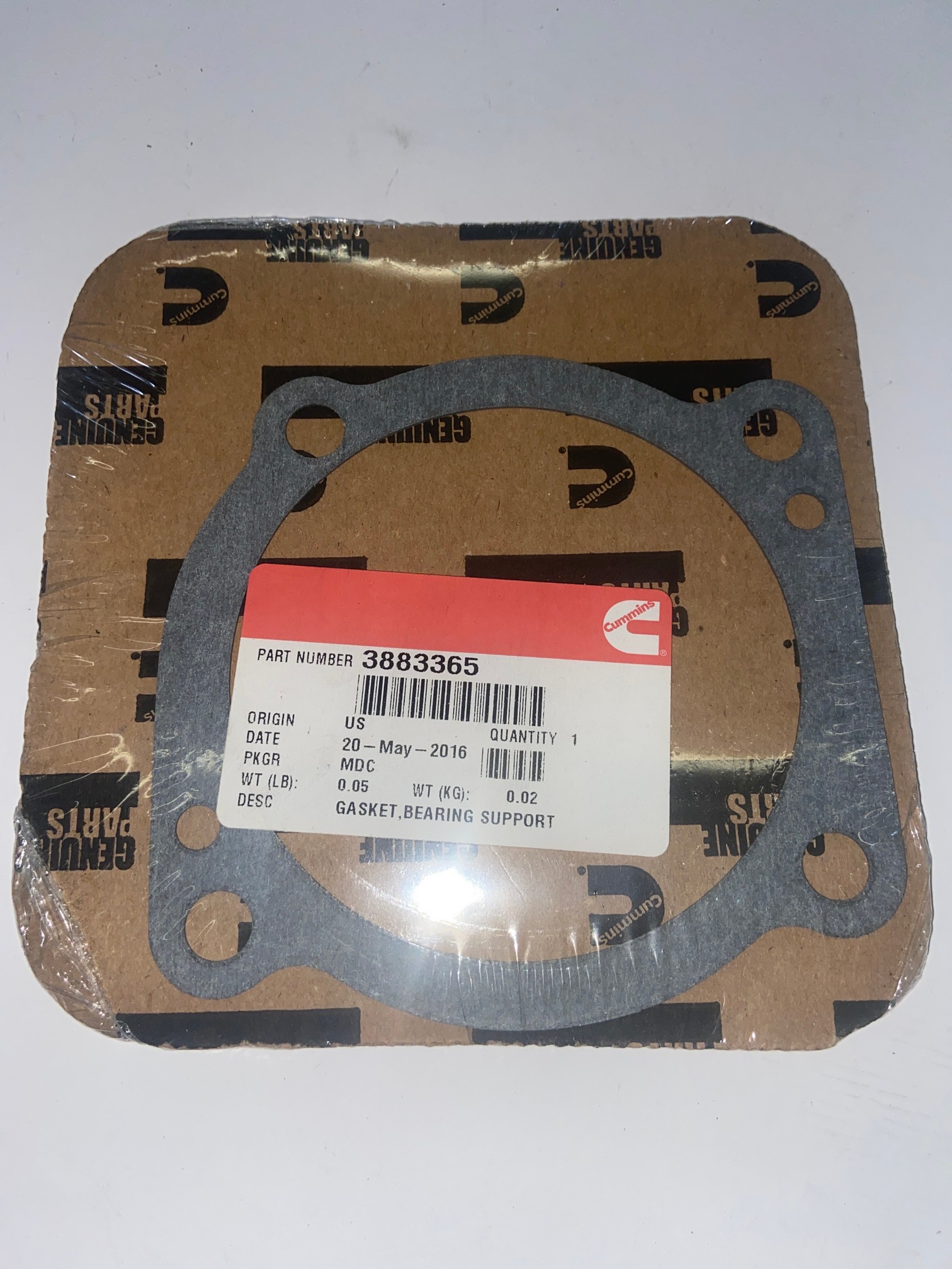 Cummins Dichtung Lager, Bearing Support Gasket 3883365